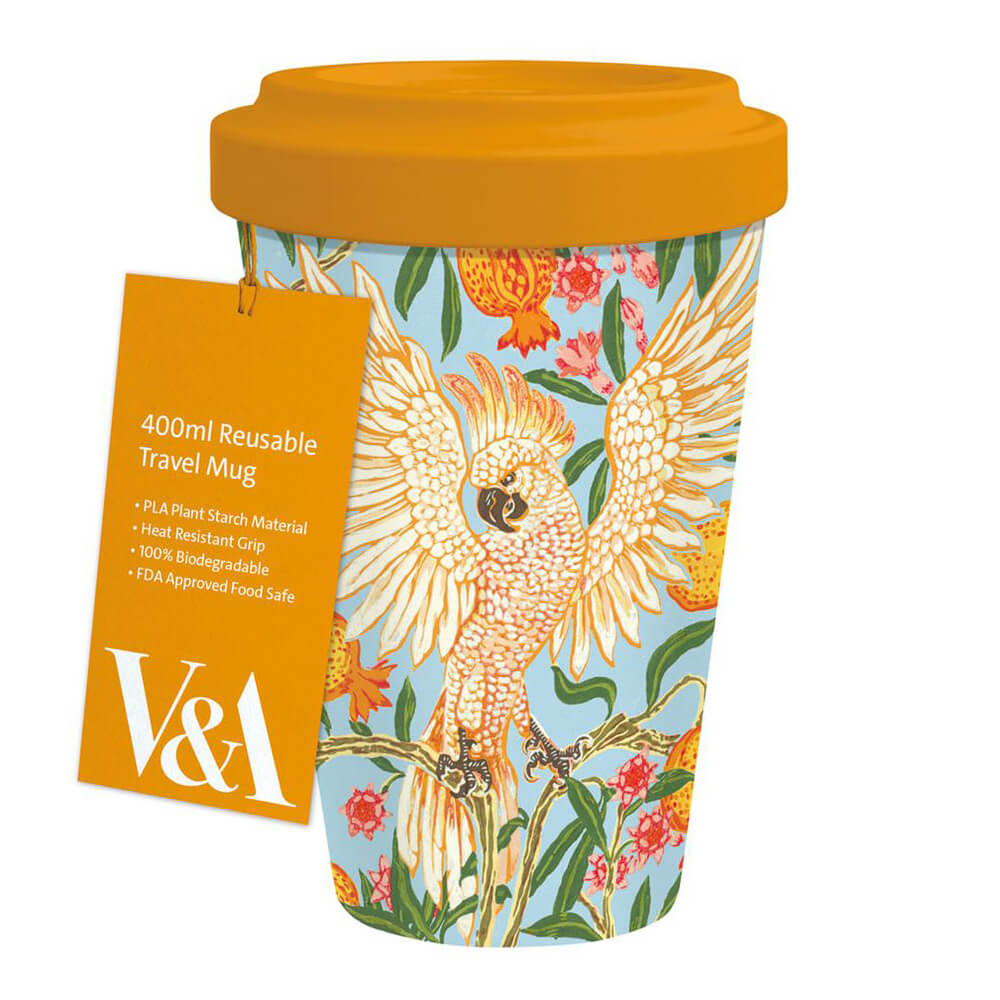 V&A Cockatoo and Pomegranate Reusable Travel Mug 400ml